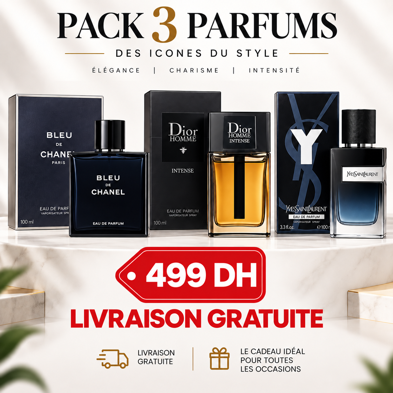 Pack 3 Parfum Homme 3 x 100 ml