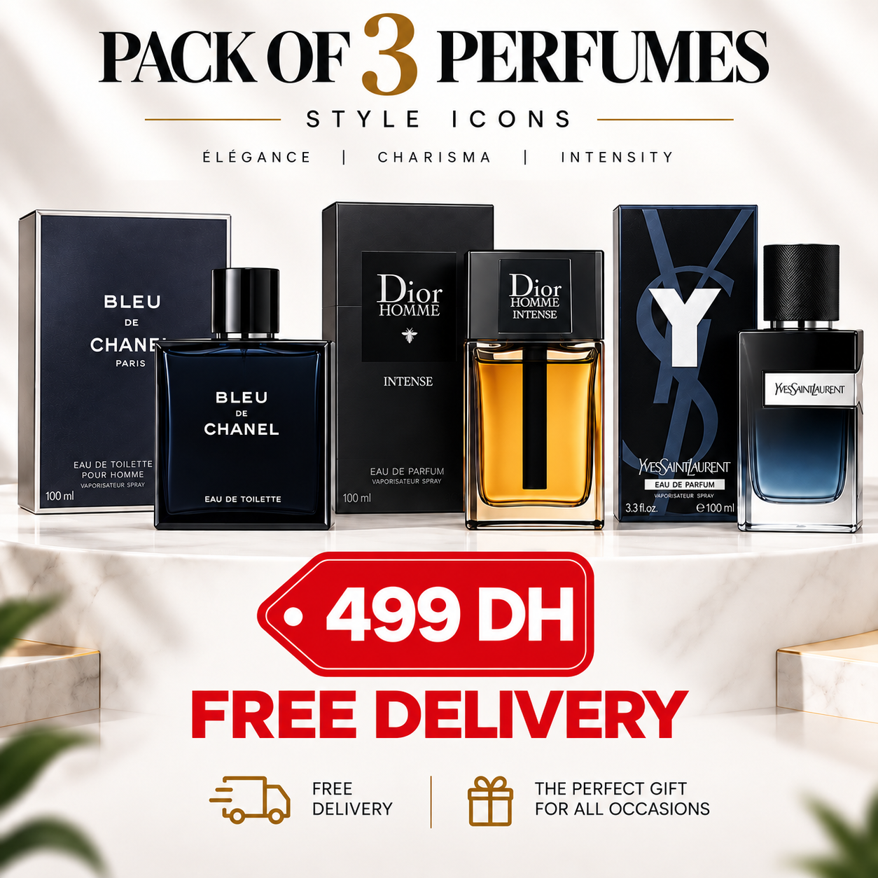 Pack 3 Parfum Homme 3 x 100 ml